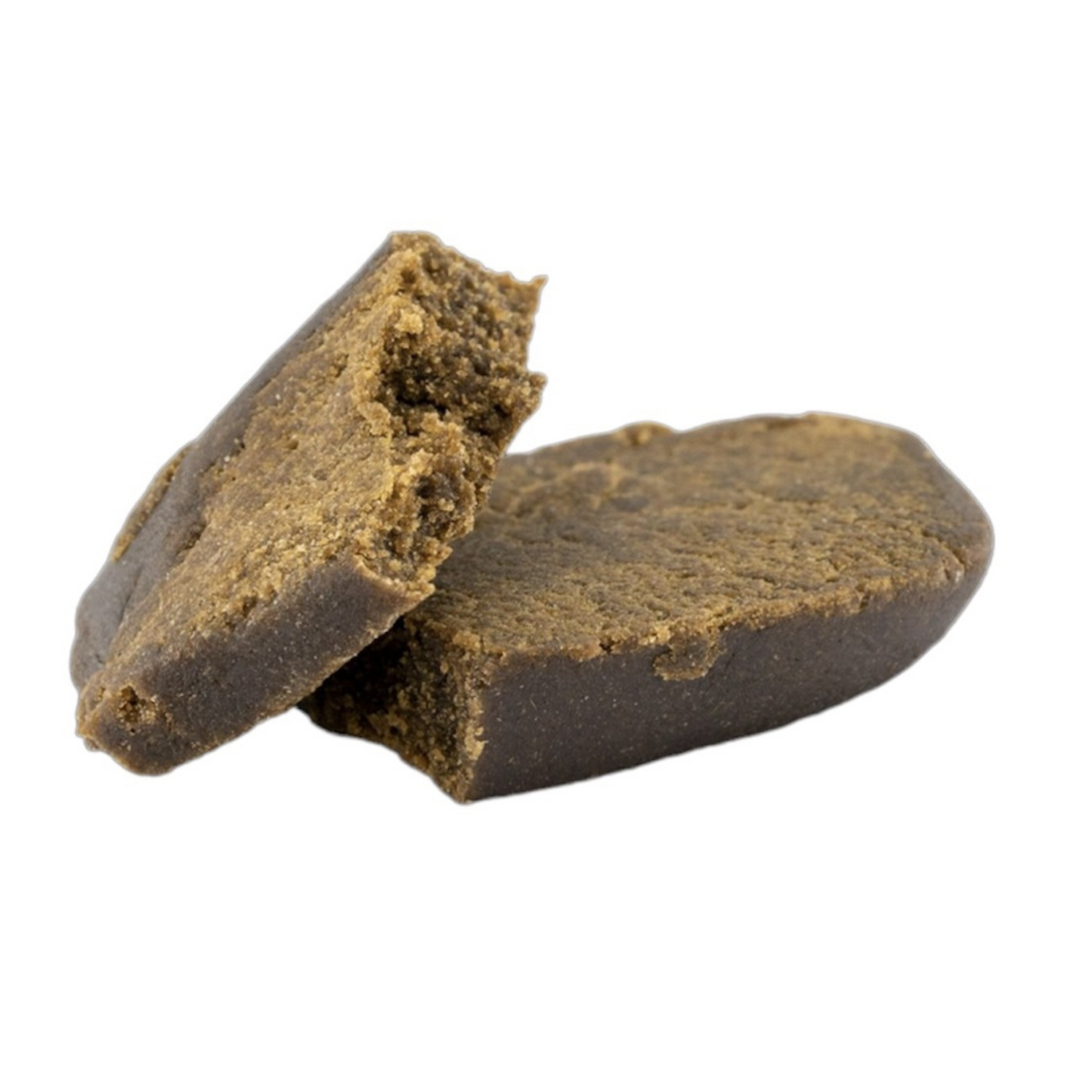 Ice-O-Lator CBD 2G resina sólida e compacta com aroma fresco e terroso.