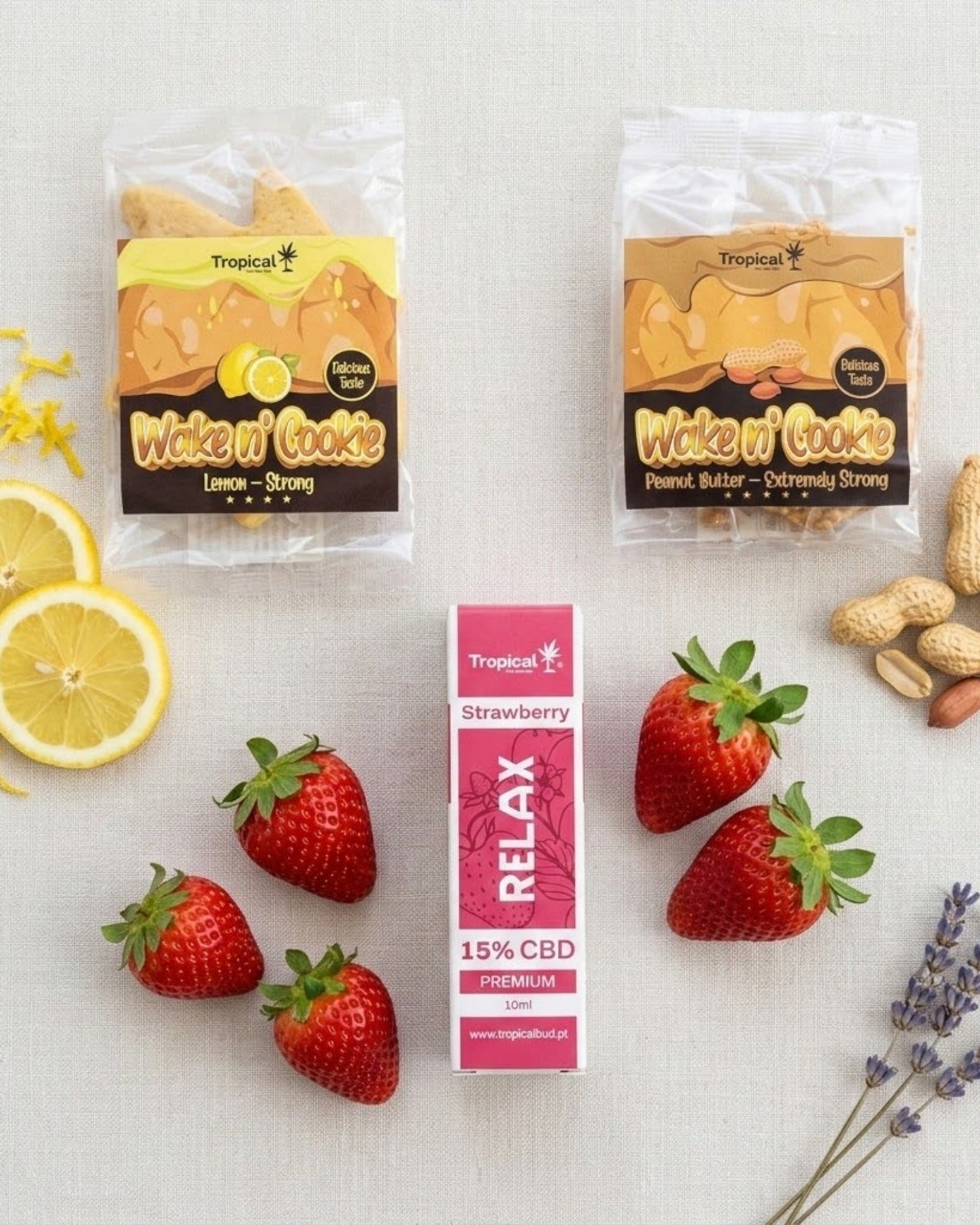 Pack She Vibes – Óleo CBD Morango 15% + Cookie Oferta | Tropical Bud