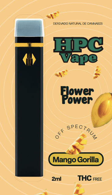 Vape HPC Flower Power Mango Gorilla 2ml oferece um aroma frutado e herbal com notas tropicais, inspirado na strain Gorilla. Experiência suave, equilibrada e sem nicotina. THC <0,2%. Proibido para menores de 18 anos.