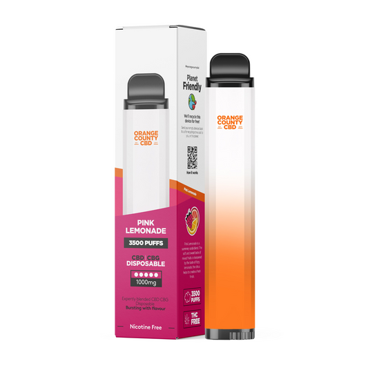 Vaporizador CBD e CBG Limonada – Vaporizador premium da Orange County com 3500 puffs. O melhor vape com sabor limonado e efeito equilibrado de CBD e CBG.