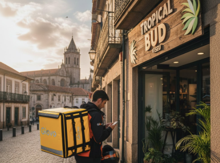 CBD premium disponível em Viseu com entrega rápida pela Glovo. Flores, óleos e vapes legais e certificados da Tropical Bud, para maiores de 18 anos.