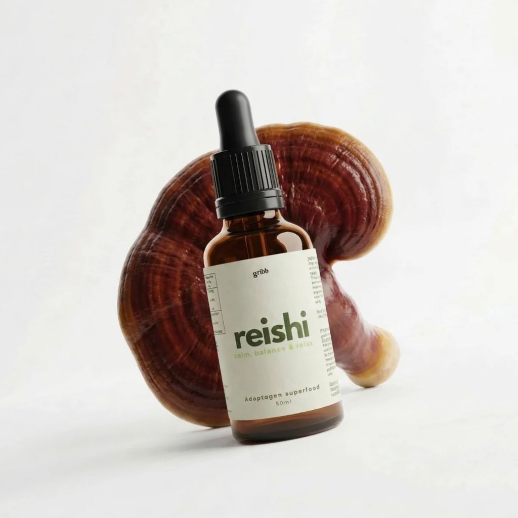 Tintura de Reishi Gribb Extrato Duplo de Ganoderma lucidum Biológico