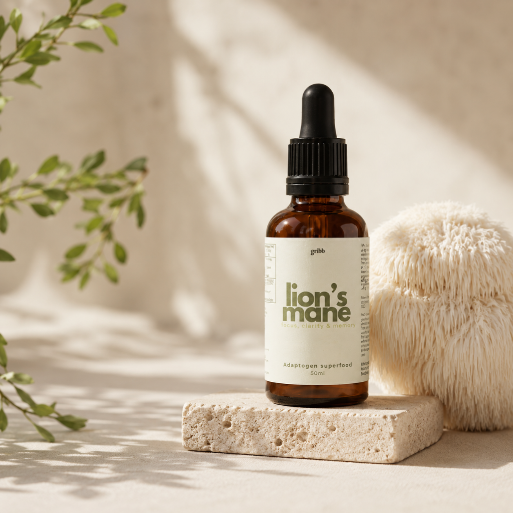Tintura de Juba de Leão Gribb Extrato Duplo de Hericium erinaceus Biológico