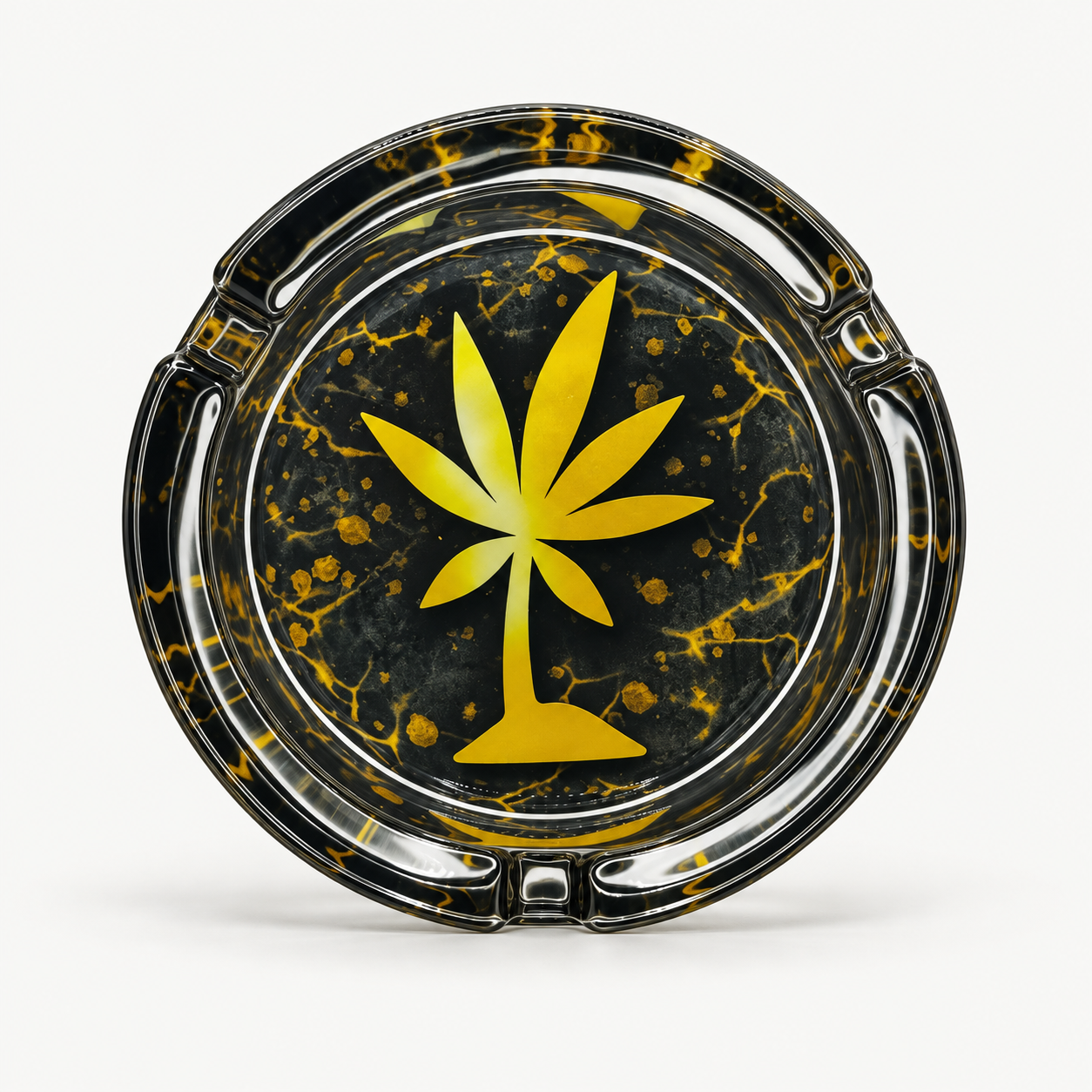 Cinzeiro de Vidro Tropical Bud Amarelo