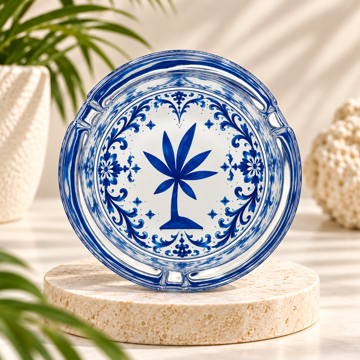 Cinzeiro de Vidro Tropical Bud – Portuguese Tiles