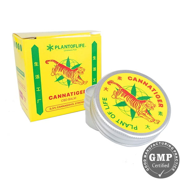 Bálsamo de Cânhamo Cannatiger embalagem 30ml para uso tópico.