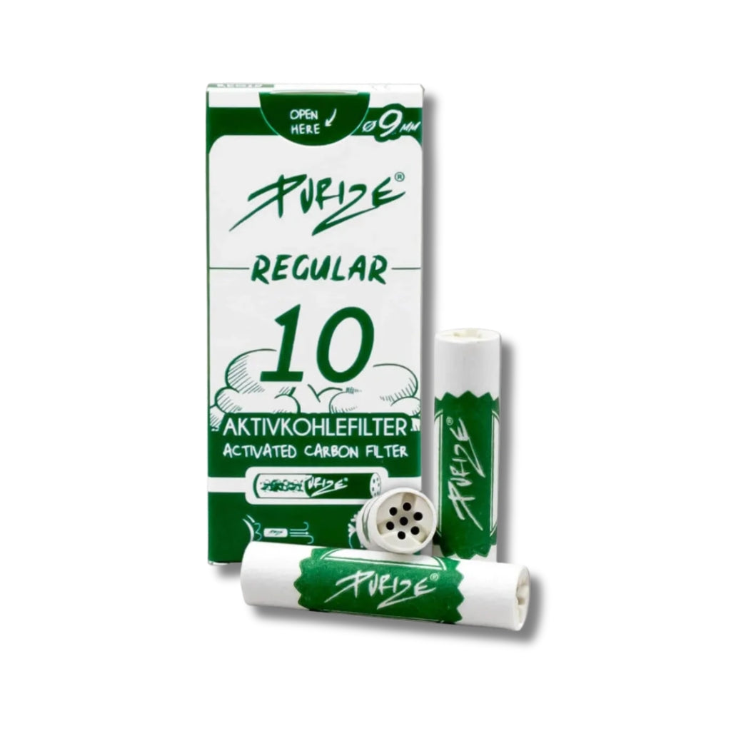 Filtros PURIZE® Regular 9mm Branco | Carvão Ativado 10 Unidades
