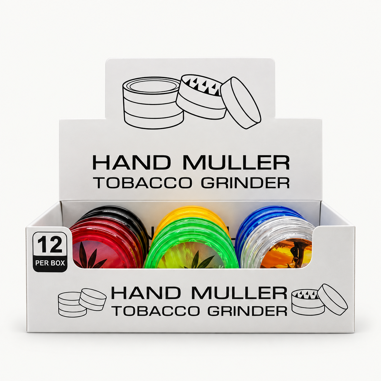 Grinder de Plástico – Caixa com 12 Unidades | Vários Modelos