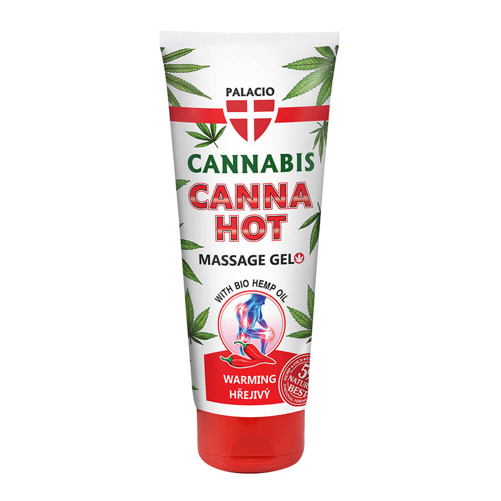 Gel de Massagem com efeito quente com óleo de cânhamo. Relaxa músculos e articulações cansadas, melhora a circulação e alivia o desconforto.