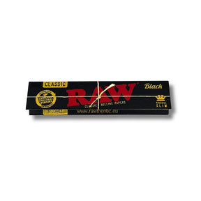 Mortalhas RAW Black King Size Slim Ultra Finas com 32 Folhas