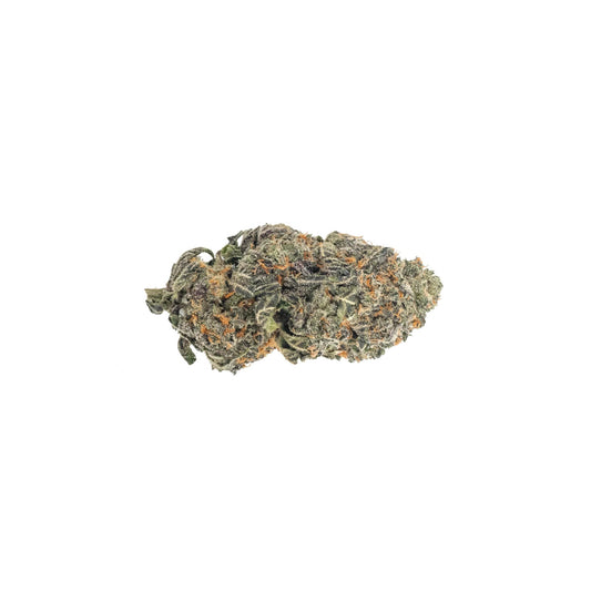 Flor de CBD Indoor Purple Yuzu com tonalidade roxa e textura resinosa, disponível em Portugal.