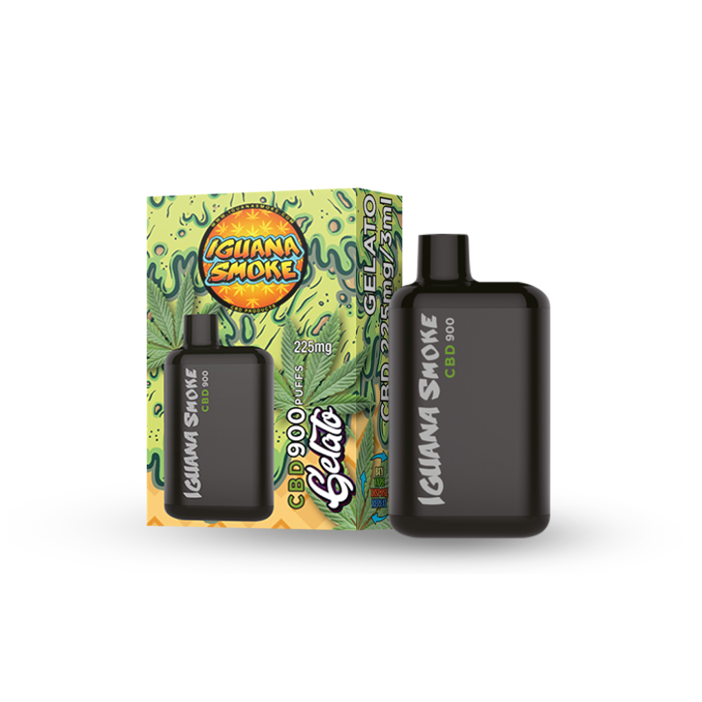 CBD Vape Iguana Smoke 900 Puffs Gelato Vape Descartável 225 mg