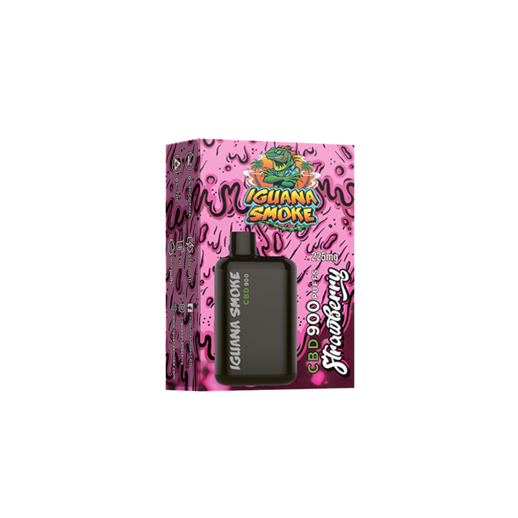 CBD Vape Iguana Smoke Strawberry Vape Descartável 225 mg