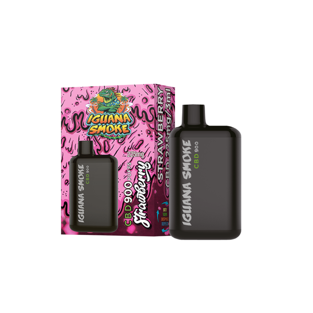 CBD Vape Iguana Smoke Strawberry Vape Descartável 225 mg