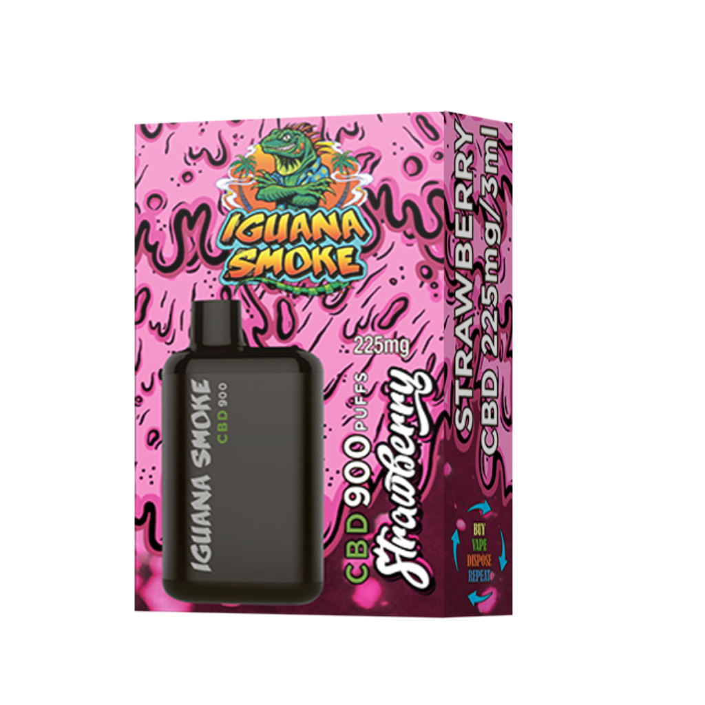 CBD Vape Iguana Smoke Strawberry Vape Descartável 225 mg
