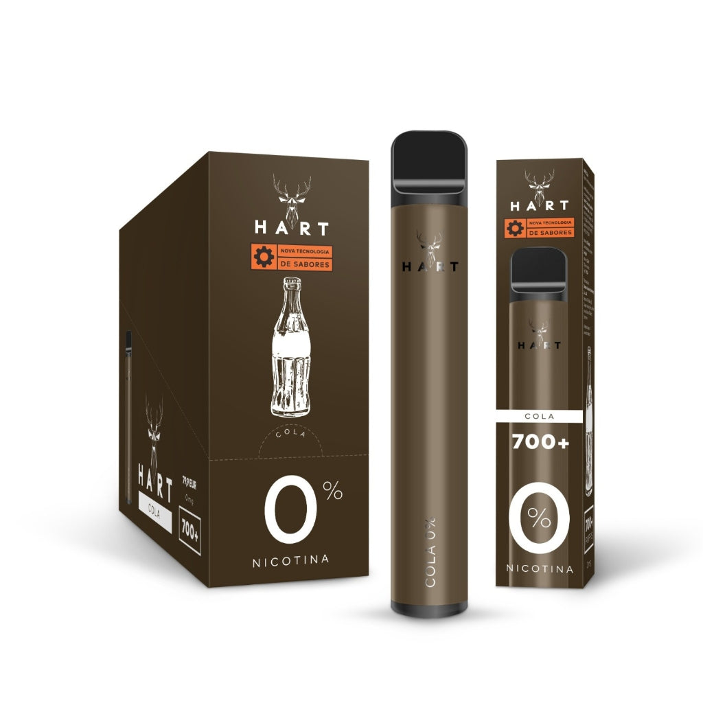 Vape Hart 0% Nicotina Cola Cigarro Eletrónico Descartável | +700 Puffs