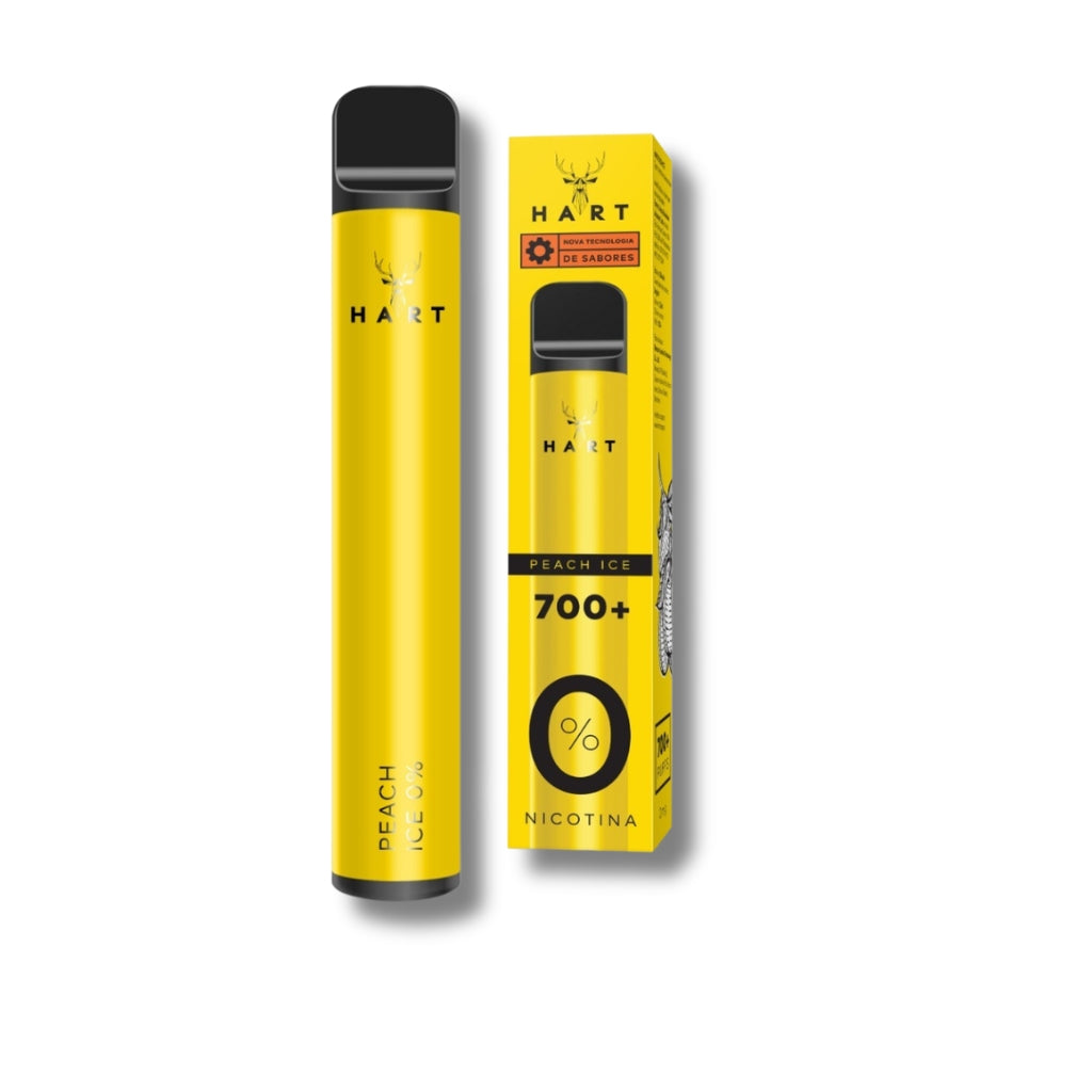 Vape Hart 0% Nicotina Peach Ice Cigarro Eletrónico Descartável | +700 Puffs