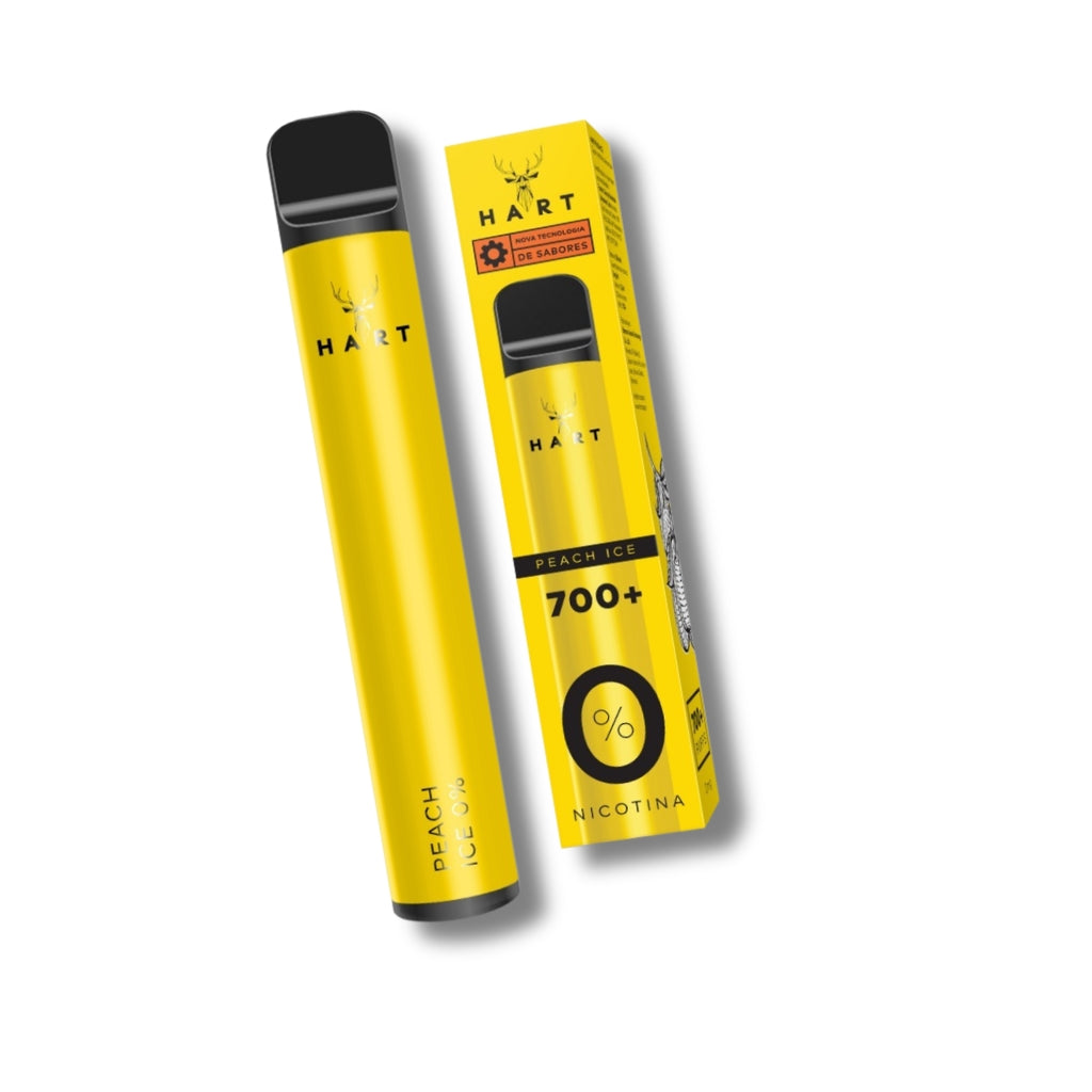 Vape Hart 0% Nicotina Peach Ice Cigarro Eletrónico Descartável | +700 Puffs