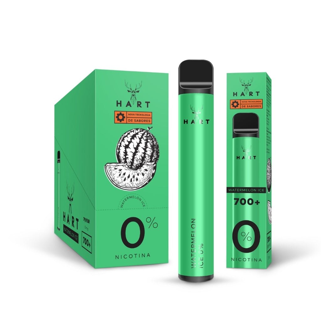 Vape Hart 0% Nicotina Watermelon Ice Cigarro Eletrónico Descartável | +700 Puffs