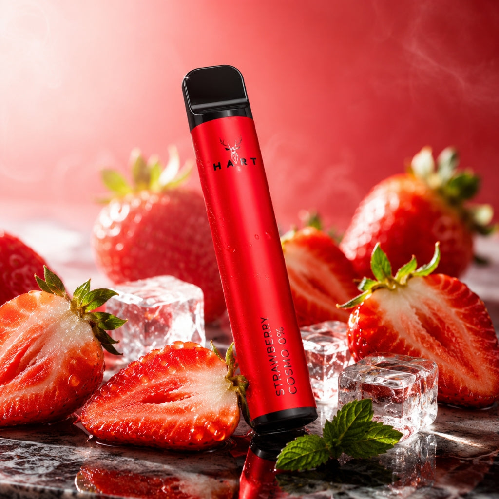 Vape Hart 0% Nicotina Strawberry Cosmo Cigarro Eletrónico Descartável | +700 Puffs