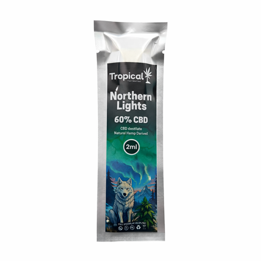 Northern Lights Vape CBD 60% Tropical Bud com design moderno e aroma suave e herbal.