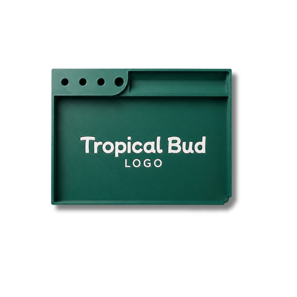 Kit Tropical Bud Yabuleiro + Porta Isqueiro + Tubo + Grinder + Isqueiro + Mortalha