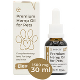 Óleo de Cânhamo para Pets com Ómega 3 e Vitamina E (30ml) com <0,2% THC.